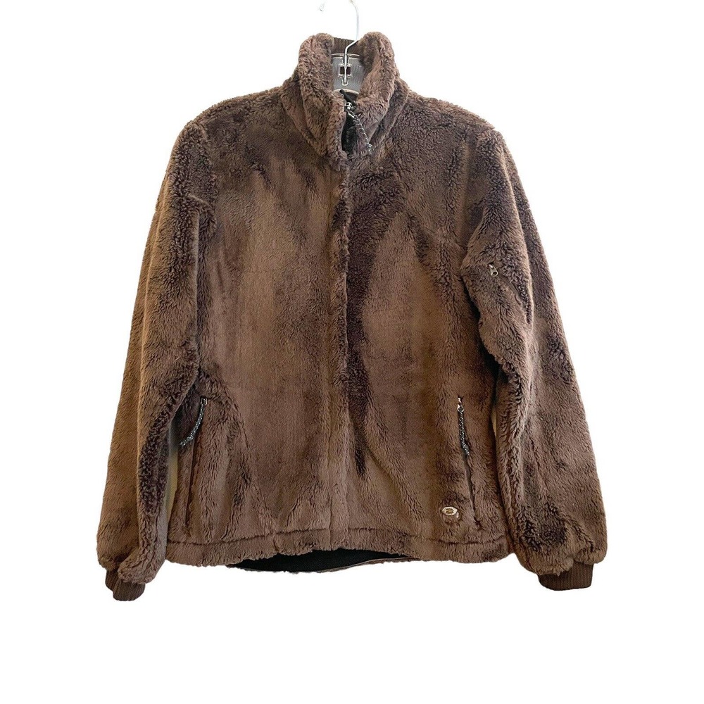 Mountain Hardwear‎ Teddy Fleece Full Zip Jacket Women's Size S Brown WindStopper